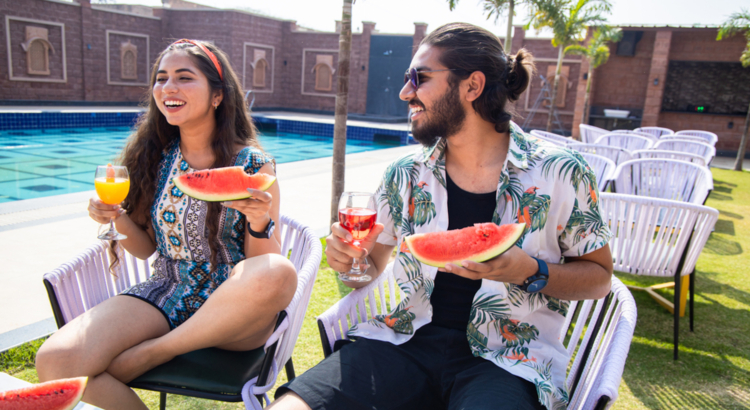 Junge Reisende Hotel